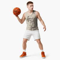 Beige Hawaii Basketball Jersey Hammerhead Shark Tattoo Curve Polynesian - Polynesian Pride