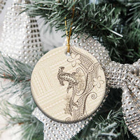 Beige Hawaii Ceramic Ornament Hammerhead Shark Tattoo Curve Polynesian LT14 - Polynesian Pride