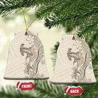 Beige Hawaii Ceramic Ornament Hammerhead Shark Tattoo Curve Polynesian LT14 Bell Flake Beige - Polynesian Pride