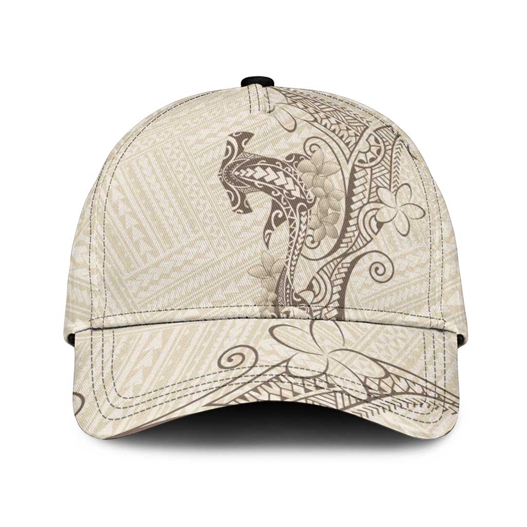Beige Hawaii Classic Cap Hammerhead Shark Tattoo Curve Polynesian - Polynesian Pride
