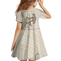 Beige Hawaii Family Matching Puletasi and Hawaiian Shirt Hammerhead Shark Tattoo Curve Polynesian LT14 - Polynesian Pride