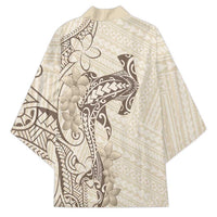 Beige Hawaii Kimono Hammerhead Shark Tattoo Curve Polynesian LT14 - Polynesian Pride