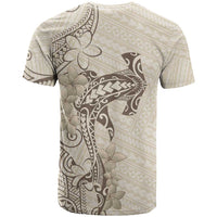 Beige Hawaii T Shirt Hammerhead Shark Tattoo Curve Polynesian - Polynesian Pride