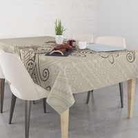 Beige Hawaii Tablecloth Hammerhead Shark Tattoo Curve Polynesian - Polynesian Pride