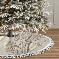 Beige Hawaii Tree Skirt Hammerhead Shark Tattoo Curve Polynesian - Polynesian Pride