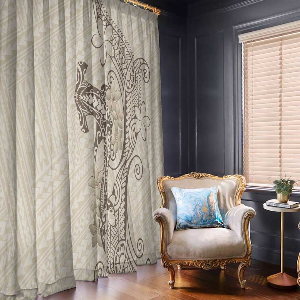 Beige Hawaii Window Curtain Hammerhead Shark Tattoo Curve Polynesian LT14 - Polynesian Pride