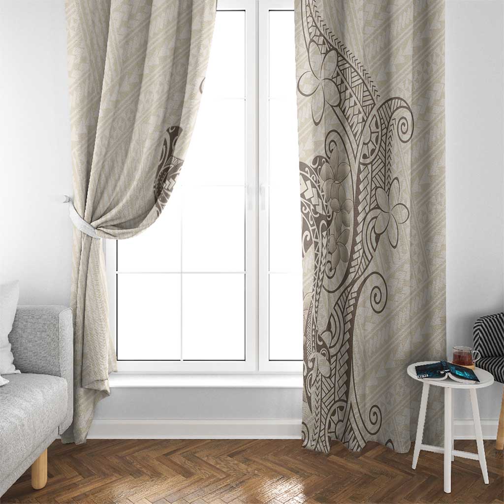 Beige Hawaii Window Curtain Hammerhead Shark Tattoo Curve Polynesian LT14 - Polynesian Pride