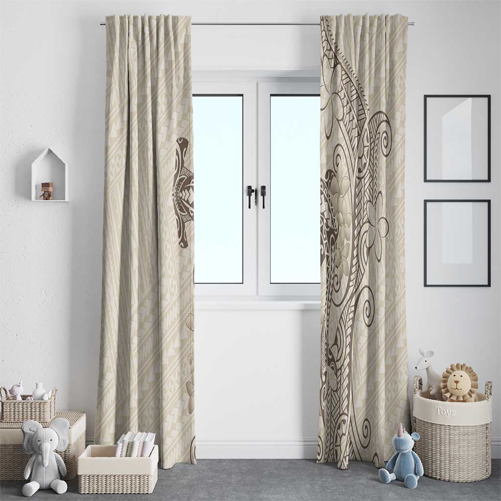 Beige Hawaii Window Curtain Hammerhead Shark Tattoo Curve Polynesian LT14 - Polynesian Pride