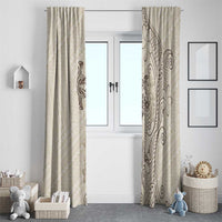 Beige Hawaii Window Curtain Hammerhead Shark Tattoo Curve Polynesian LT14 - Polynesian Pride