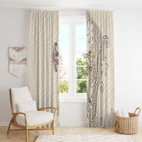 Beige Hawaii Window Curtain Hammerhead Shark Tattoo Curve Polynesian LT14 - Polynesian Pride