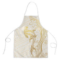 Gold and White Hawaii Apron Hammerhead Shark Tattoo Curve Polynesian - Polynesian Pride