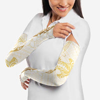 Gold and White Hawaii Arm Sleeves Hammerhead Shark Tattoo Curve Polynesian LT14 - Polynesian Pride