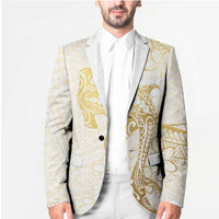 Gold and White Hawaii Blazer Hammerhead Shark Tattoo Curve Polynesian LT14 - Polynesian Pride