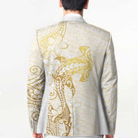 Gold and White Hawaii Blazer Hammerhead Shark Tattoo Curve Polynesian LT14 - Polynesian Pride