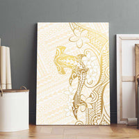 Gold and White Hawaii Canvas Wall Art Hammerhead Shark Tattoo Curve Polynesian - Polynesian Pride