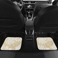 Gold and White Hawaii Car Mats Hammerhead Shark Tattoo Curve Polynesian - Polynesian Pride