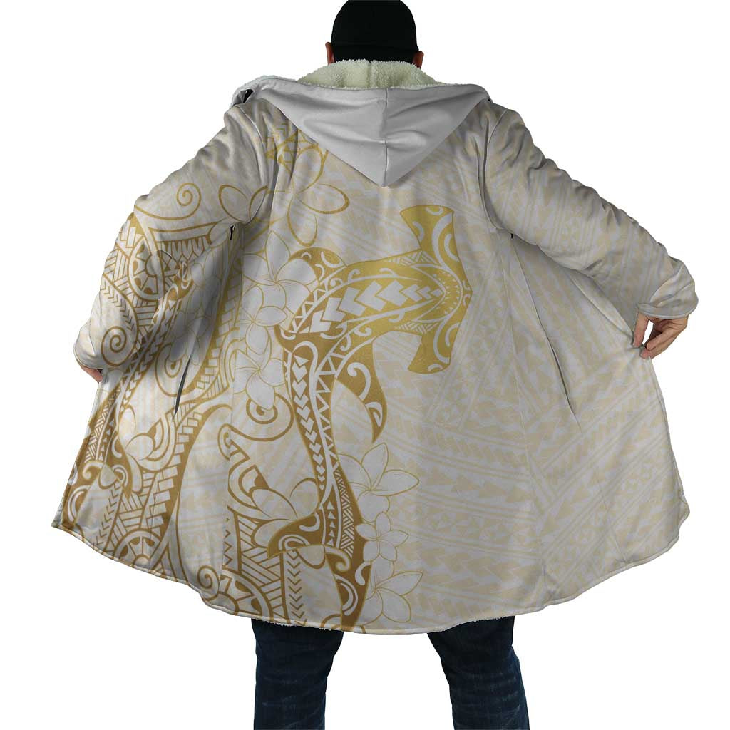Gold and White Hawaii Cloak Hammerhead Shark Tattoo Curve Polynesian - Polynesian Pride