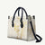 Gold and White Hawaii Leather Bag Hammerhead Shark Tattoo Curve Polynesian - Polynesian Pride