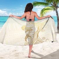 Gold and White Hawaii Sarong Hammerhead Shark Tattoo Curve Polynesian - Polynesian Pride