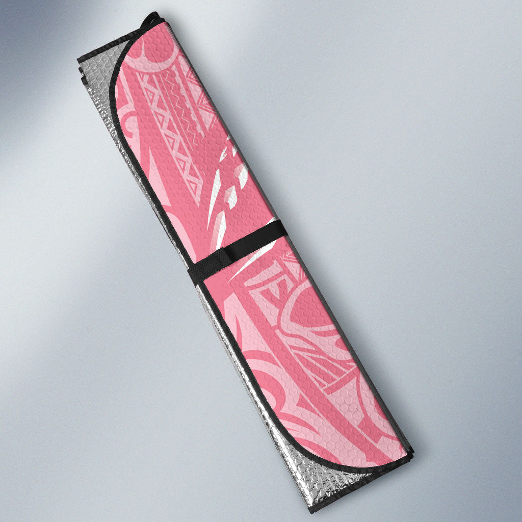 Personalised Polynesia Breast Cancer Awareness Auto Sun Shade Brave Strong Butterfly Pink Ribbon LT14 - Polynesian Pride