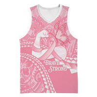 Personalised Polynesia Breast Cancer Awareness Basketball Jersey Brave Strong Butterfly Pink Ribbon LT14 Unisex Pink - Polynesian Pride