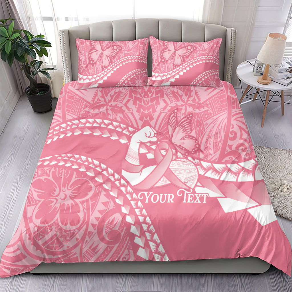 Personalised Polynesia Breast Cancer Awareness Bedding Set Brave Strong Butterfly Pink Ribbon LT14 - Polynesian Pride