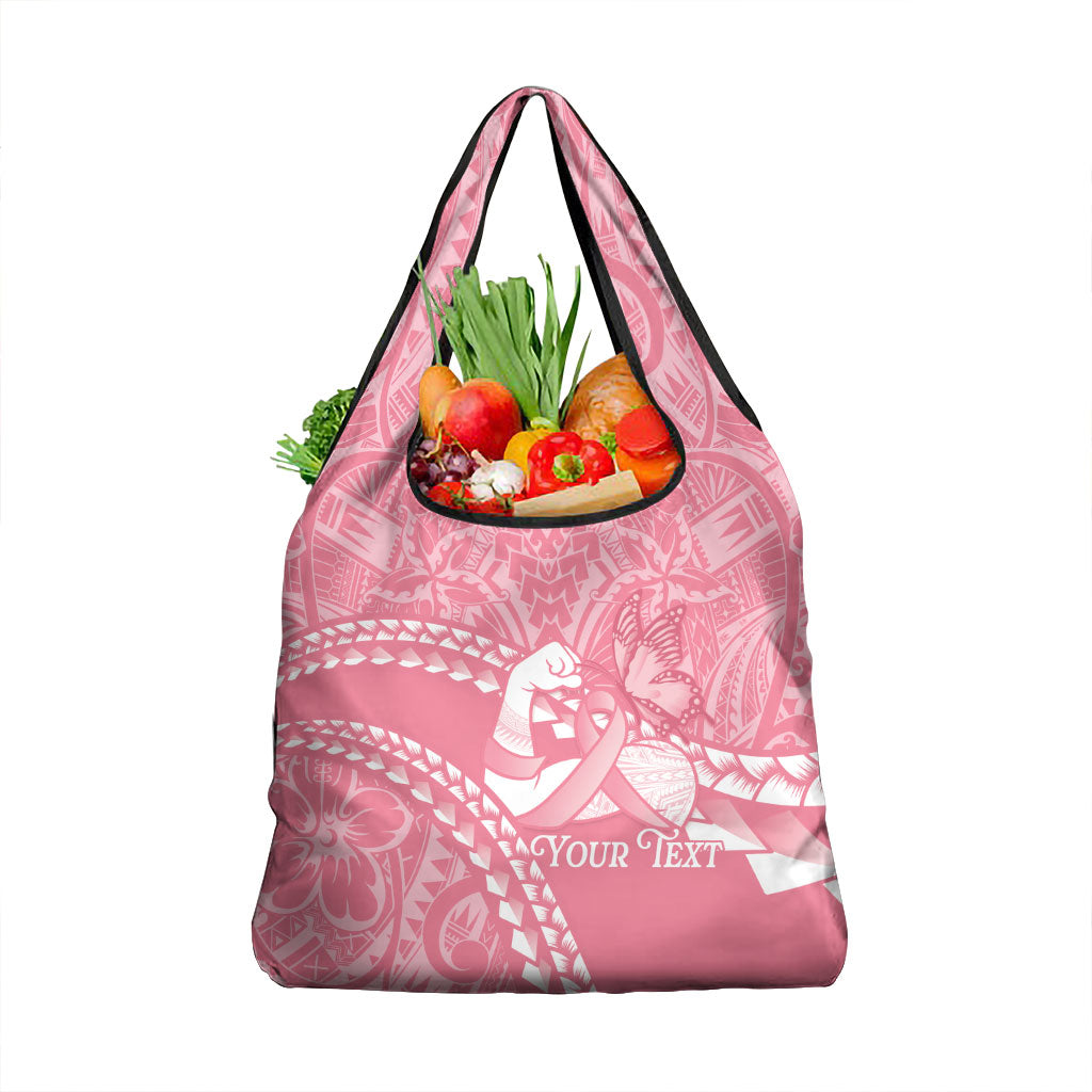 Personalised Polynesia Breast Cancer Awareness Grocery Bag Brave Strong Butterfly Pink Ribbon LT14 1-pack One Size Pink - Polynesian Pride