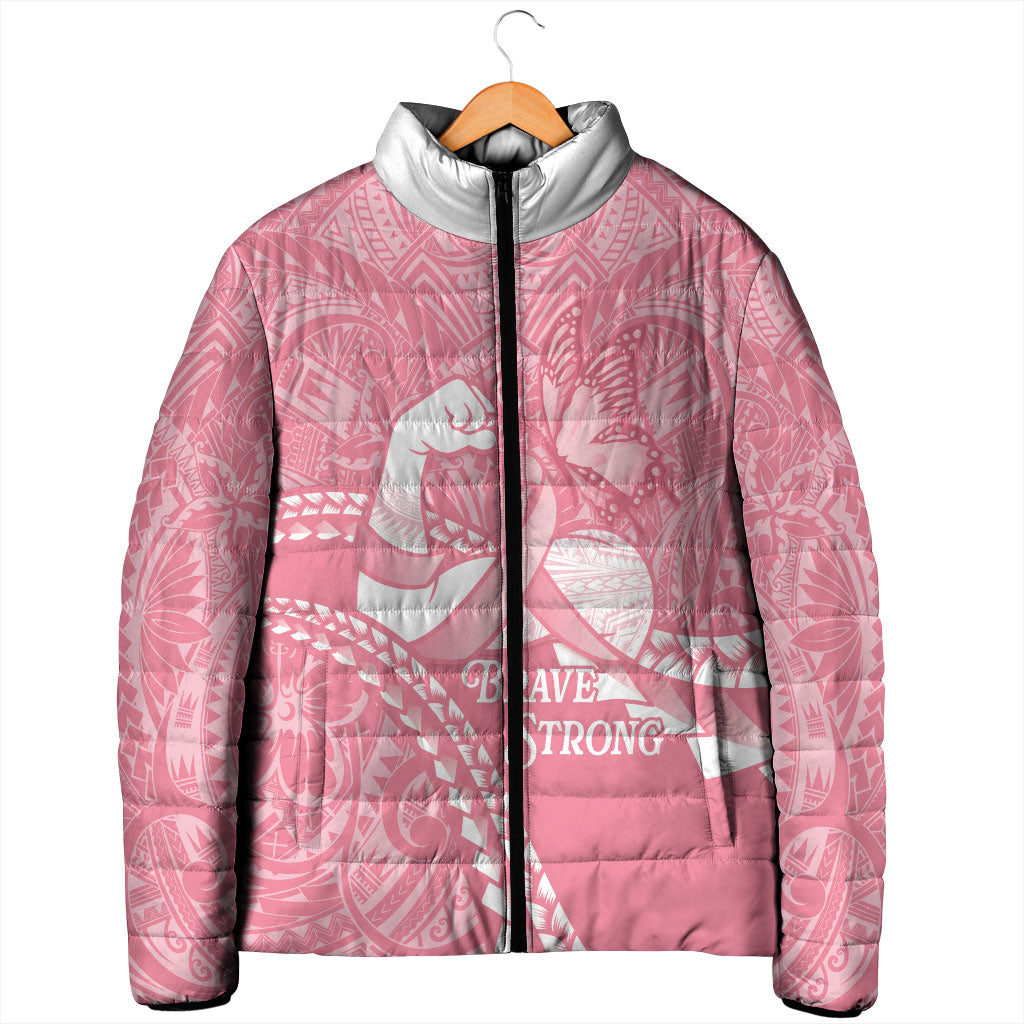 Personalised Polynesia Breast Cancer Awareness Padded Jacket Brave Strong Butterfly Pink Ribbon LT14 - Polynesian Pride