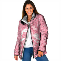 Personalised Polynesia Breast Cancer Awareness Padded Jacket Brave Strong Butterfly Pink Ribbon LT14 Women Pink - Polynesian Pride