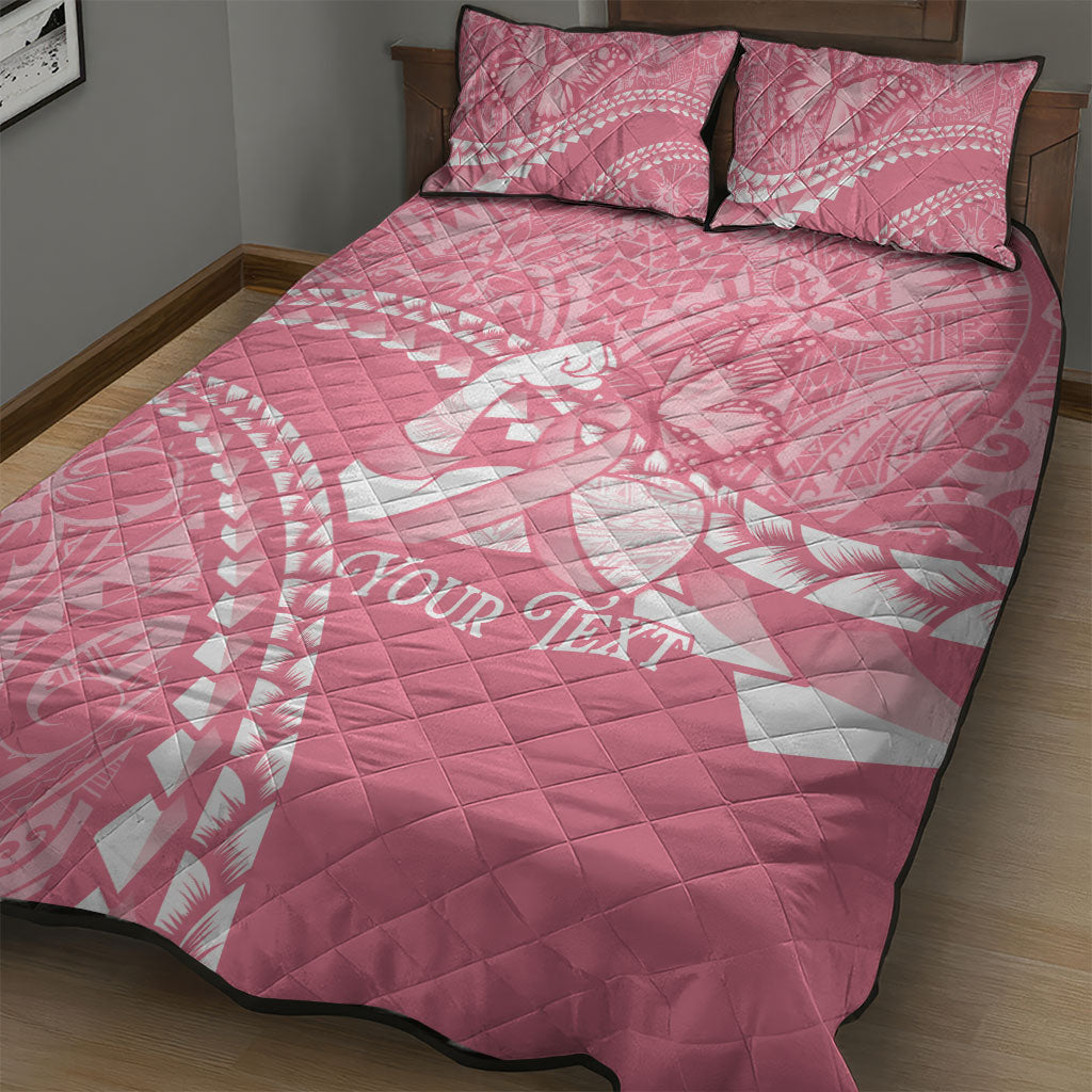 Personalised Polynesia Breast Cancer Awareness Quilt Bed Set Brave Strong Butterfly Pink Ribbon LT14 - Polynesian Pride