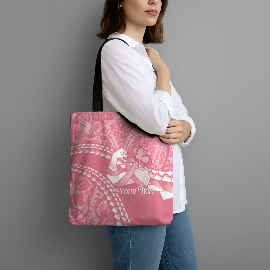 Personalised Polynesia Breast Cancer Awareness Tote Bag Brave Strong Butterfly Pink Ribbon LT14 - Polynesian Pride