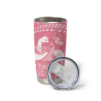 Personalised Polynesia Breast Cancer Awareness Tumbler Cup Brave Strong Butterfly Pink Ribbon LT14 - Polynesian Pride