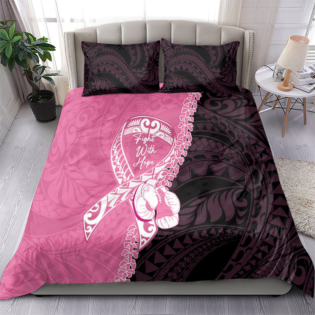 Polynesia Breast Cancer Awareness Bedding Set Fight With Hope Pink Ribbon Boxing Gloves LT14 - Polynesian Pride