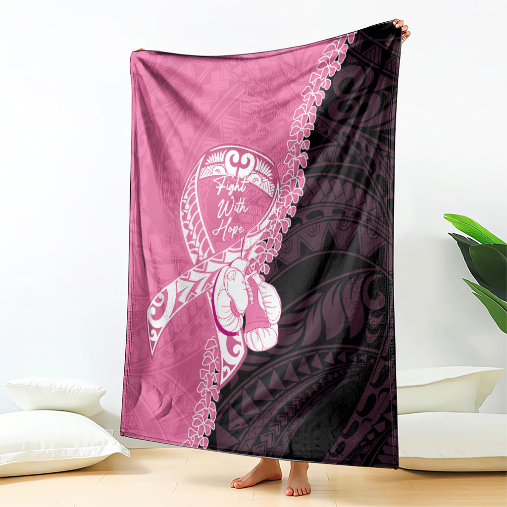 Polynesia Breast Cancer Awareness Blanket Fight With Hope Pink Ribbon Boxing Gloves LT14 - Polynesian Pride