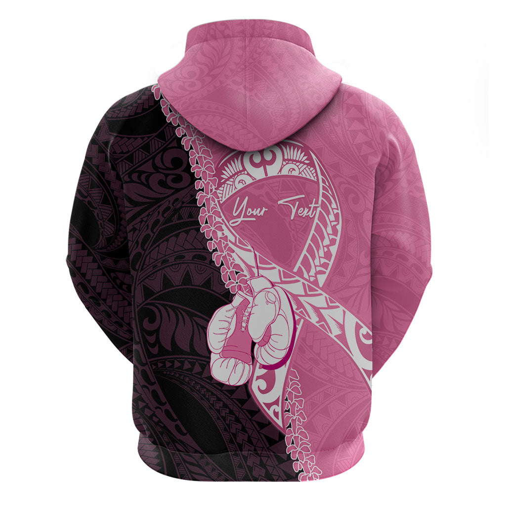 Personalised Polynesia Breast Cancer Awareness Hoodie Fight With Hope Pink Ribbon Boxing Gloves LT14 - Polynesian Pride