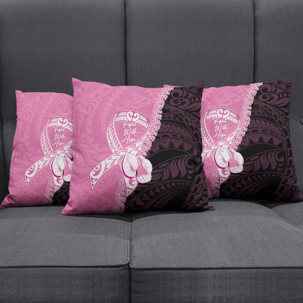 Polynesia Breast Cancer Awareness Pillow Cover Fight With Hope Pink Ribbon Boxing Gloves LT14 - Polynesian Pride