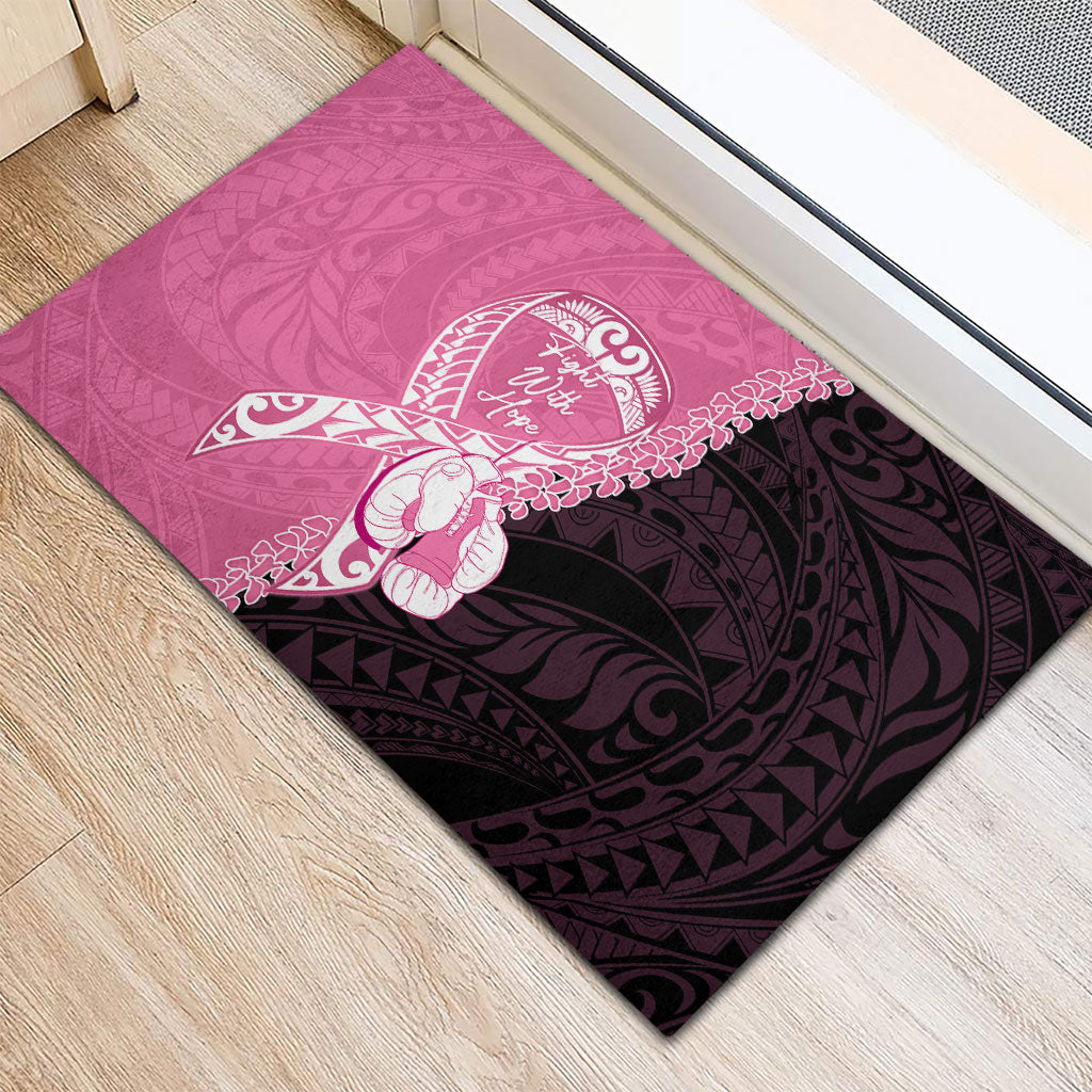 Polynesia Breast Cancer Awareness Rubber Doormat Fight With Hope Pink Ribbon Boxing Gloves LT14 - Polynesian Pride