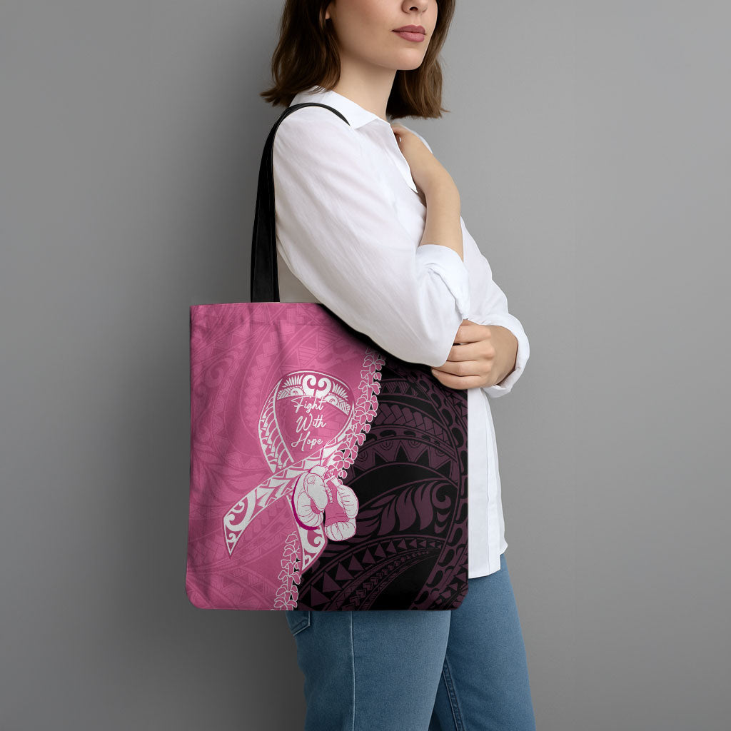 Polynesia Breast Cancer Awareness Tote Bag Fight With Hope Pink Ribbon Boxing Gloves LT14 - Polynesian Pride