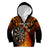 Personalised Polynesian Darts Kid Hoodie Fire Burning With Tribal Tattoo LT14 Zip Hoodie Orange - Polynesian Pride