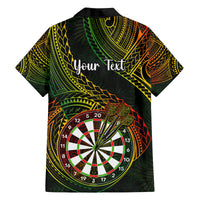 Personalised Polynesian Darts Family Matching Off Shoulder Long Sleeve Dress and Hawaiian Shirt Dart Lovers Tribal Pattern Mix Tropical Leaves LT14 - Polynesian Pride