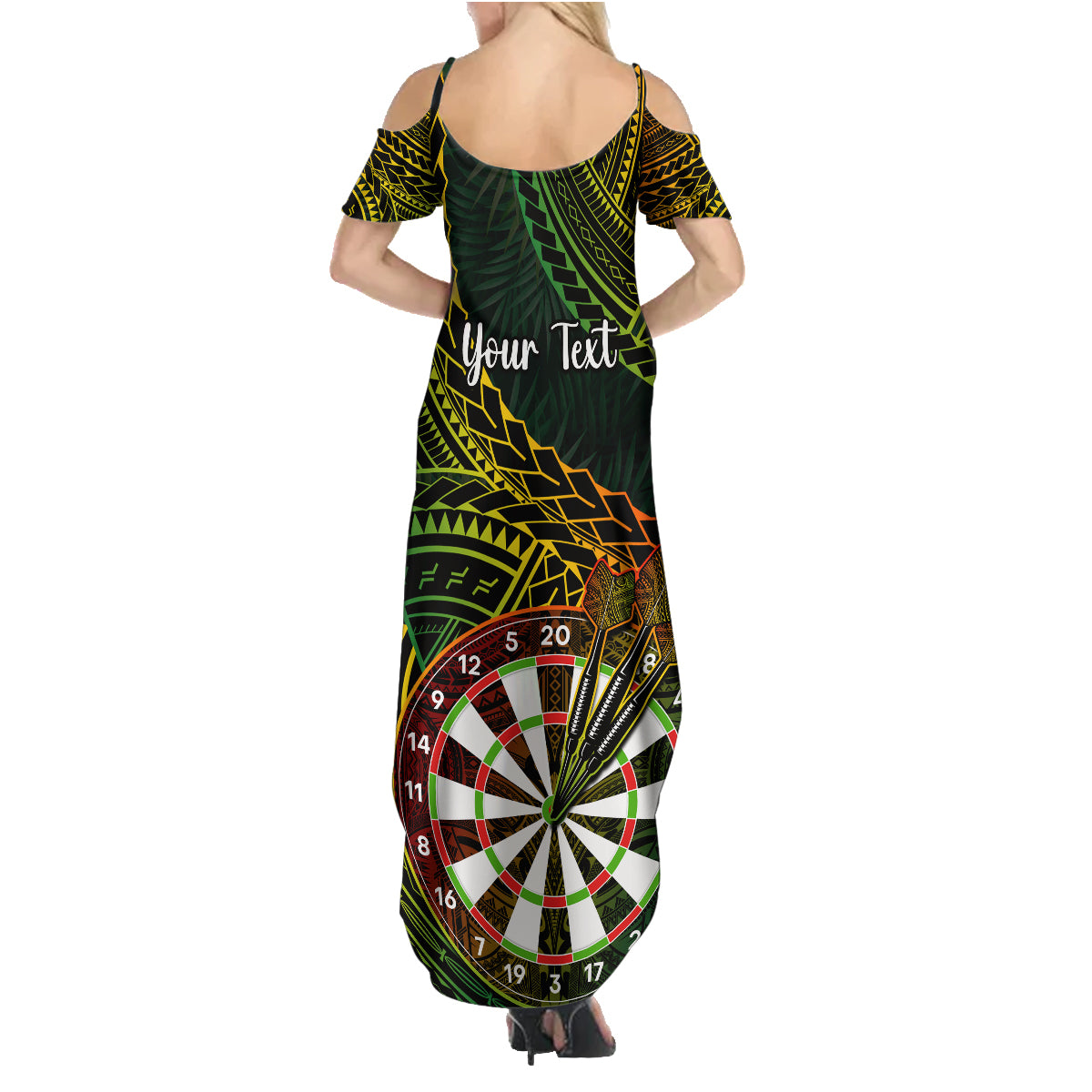 Personalised Polynesian Darts Family Matching Summer Maxi Dress and Hawaiian Shirt Dart Lovers Tribal Pattern Mix Tropical Leaves LT14 - Polynesian Pride