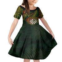 Personalised Polynesian Darts Family Matching Tank Maxi Dress and Hawaiian Shirt Dart Lovers Tribal Pattern Mix Tropical Leaves LT14 Daughter's Dress Reggae - Polynesian Pride