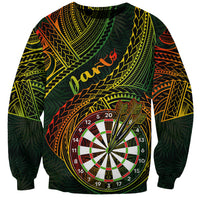 Personalised Polynesian Darts Sweatshirt Dart Lovers Tribal Pattern Mix Tropical Leaves LT14 Unisex Reggae - Polynesian Pride