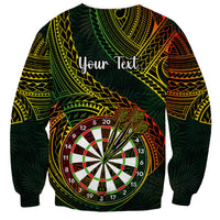 Personalised Polynesian Darts Sweatshirt Dart Lovers Tribal Pattern Mix Tropical Leaves LT14 - Polynesian Pride