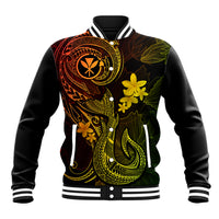 Hawaii Baseball Jacket Fish Hook Tattoo Mix Polynesian Plumeria Reggae Version LT14 Unisex Reggae - Polynesian Pride