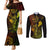 Hawaii Couples Matching Mermaid Dress and Long Sleeve Button Shirts Fish Hook Tattoo Mix Polynesian Plumeria Reggae Version LT14 Reggae - Polynesian Pride