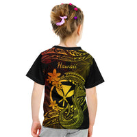 Hawaii Kid T Shirt Fish Hook Tattoo Mix Polynesian Plumeria Reggae Version LT14 - Polynesian Pride
