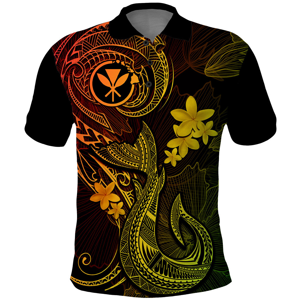 Hawaii Polo Shirt Fish Hook Tattoo Mix Polynesian Plumeria Reggae Version LT14 Reggae - Polynesian Pride