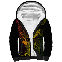 Hawaii Sherpa Hoodie Fish Hook Tattoo Mix Polynesian Plumeria Reggae Version LT14 Unisex Reggae - Polynesian Pride