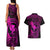Hawaii Couples Matching Tank Maxi Dress and Hawaiian Shirt Fish Hook Tattoo Mix Polynesian Plumeria Pink Version LT14 - Polynesian Pride